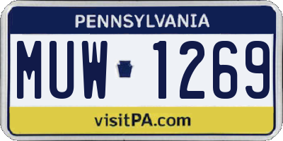 PA license plate MUW1269