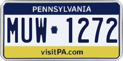 PA license plate MUW1272