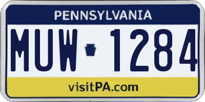 PA license plate MUW1284
