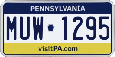 PA license plate MUW1295