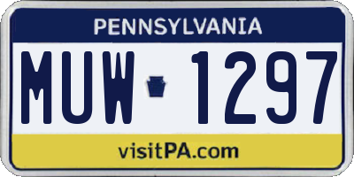 PA license plate MUW1297