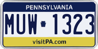 PA license plate MUW1323