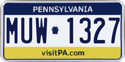 PA license plate MUW1327