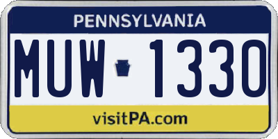 PA license plate MUW1330