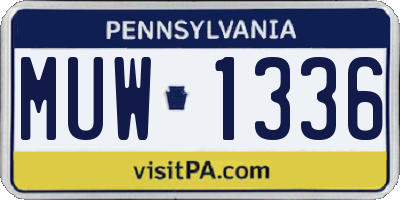 PA license plate MUW1336