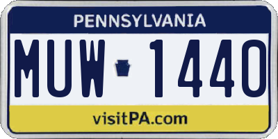 PA license plate MUW1440