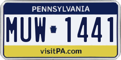 PA license plate MUW1441