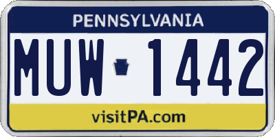 PA license plate MUW1442