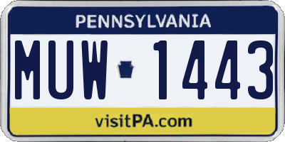 PA license plate MUW1443