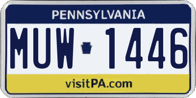 PA license plate MUW1446