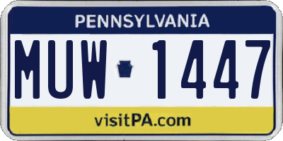 PA license plate MUW1447