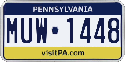 PA license plate MUW1448