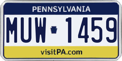 PA license plate MUW1459