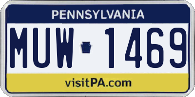 PA license plate MUW1469