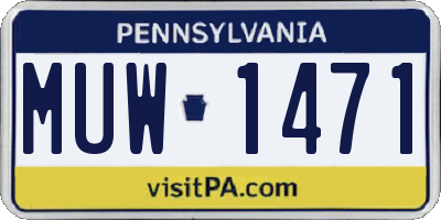 PA license plate MUW1471