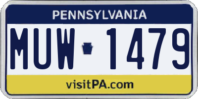 PA license plate MUW1479