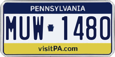 PA license plate MUW1480