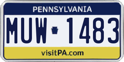 PA license plate MUW1483