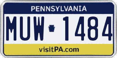 PA license plate MUW1484