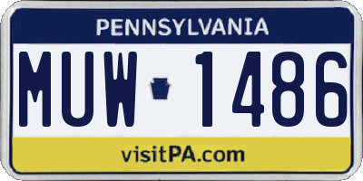 PA license plate MUW1486