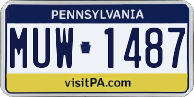 PA license plate MUW1487