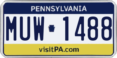PA license plate MUW1488