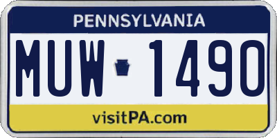 PA license plate MUW1490