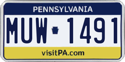 PA license plate MUW1491
