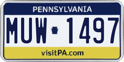 PA license plate MUW1497