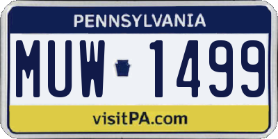 PA license plate MUW1499