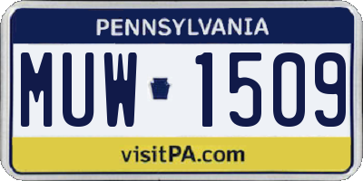 PA license plate MUW1509