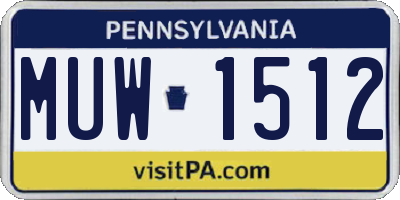 PA license plate MUW1512