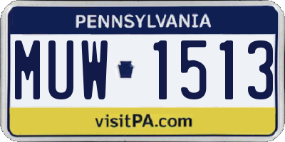 PA license plate MUW1513