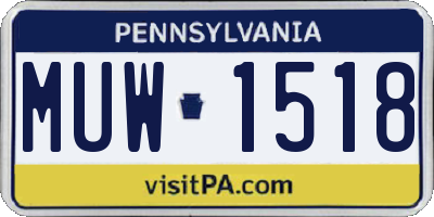 PA license plate MUW1518