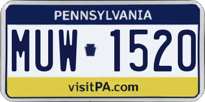 PA license plate MUW1520