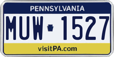 PA license plate MUW1527
