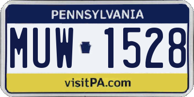 PA license plate MUW1528