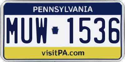 PA license plate MUW1536