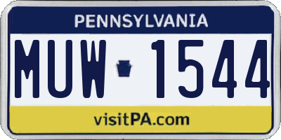 PA license plate MUW1544
