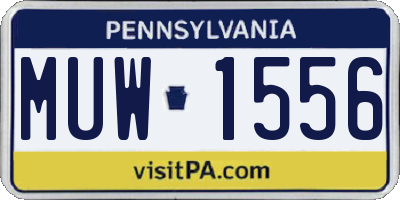 PA license plate MUW1556