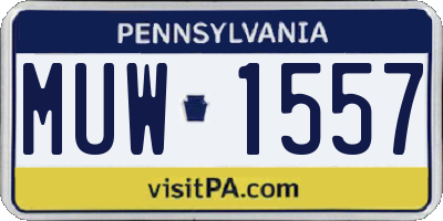 PA license plate MUW1557