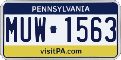PA license plate MUW1563