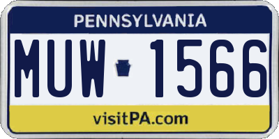 PA license plate MUW1566