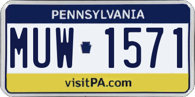 PA license plate MUW1571