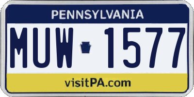 PA license plate MUW1577