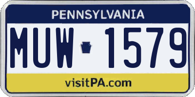 PA license plate MUW1579
