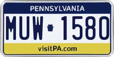 PA license plate MUW1580