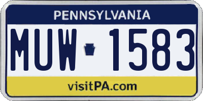 PA license plate MUW1583