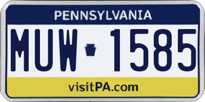 PA license plate MUW1585