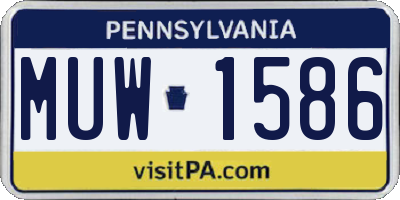 PA license plate MUW1586